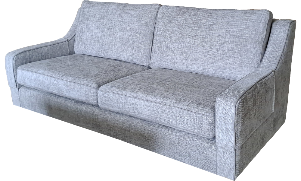 A grey sloped-arm 3-seater sofa with removable cushions.